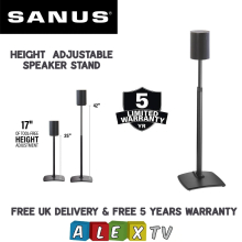 SANUS WSSE1A1 Black Single Height-Adjustable Speaker Stand For Sonos Era 100