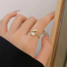 Ins Style Opal Tulip Flower Ring Female High Ring Birthday Party Anniversary Jewelry Gift Accessories