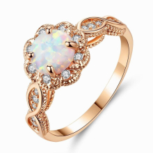 Camouflage Zircon Crystal Ladies Ring Opal Charm Metal Ring Colorful Zircon Gift Decoration Set Party Couple Ring Gift