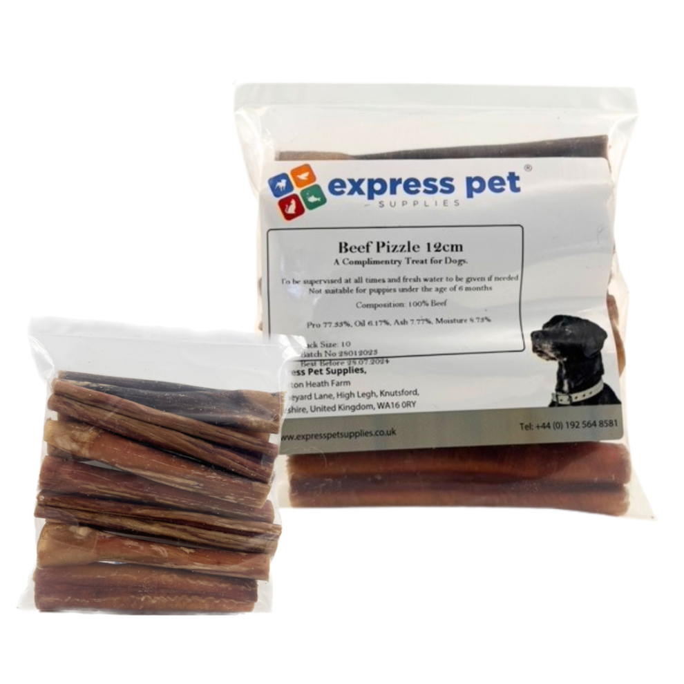 (10) Thick 5" (12cm) Bulls Pizzles Sticks Dog Treat Chew