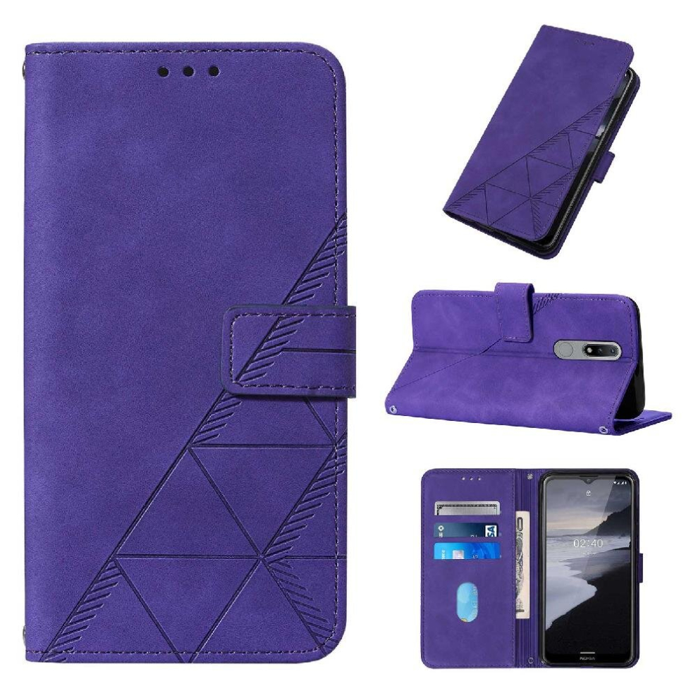 (Purple) Case For Nokia 2.4 Credit Card Holder Flip Folio Book Protective Wallet Cover Pu Leather Purple 764584648781