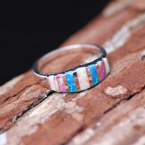 womens opal womens silver ring gorgeous stone auspicious womens ring