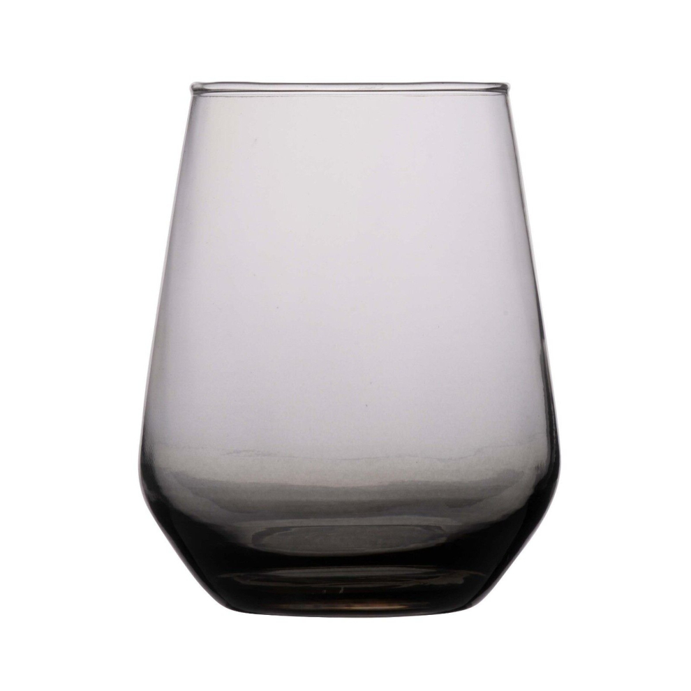 (4) 450ml Smoked Black Glass Drinking Bar Water Beverage Glasses Tumblers