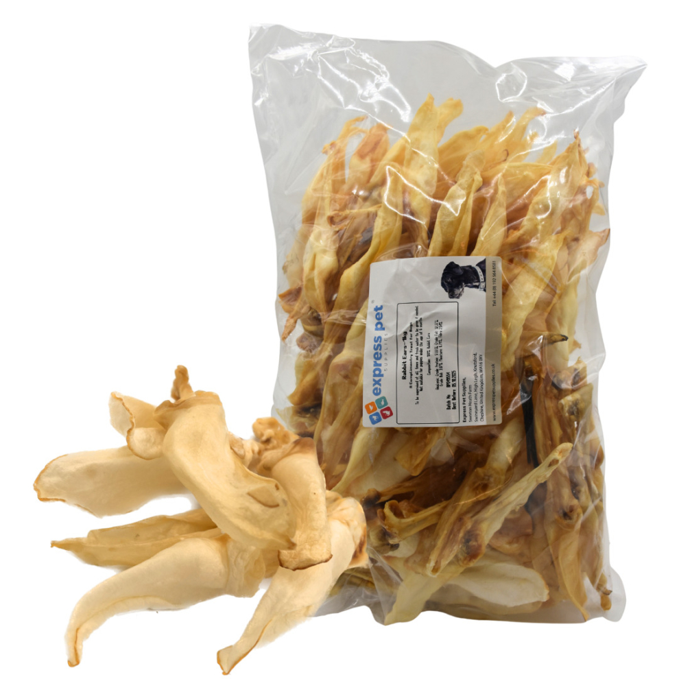 (2kg (200 Ears)) Rabbit Ears Natural Air Dried Dog Treat Chew