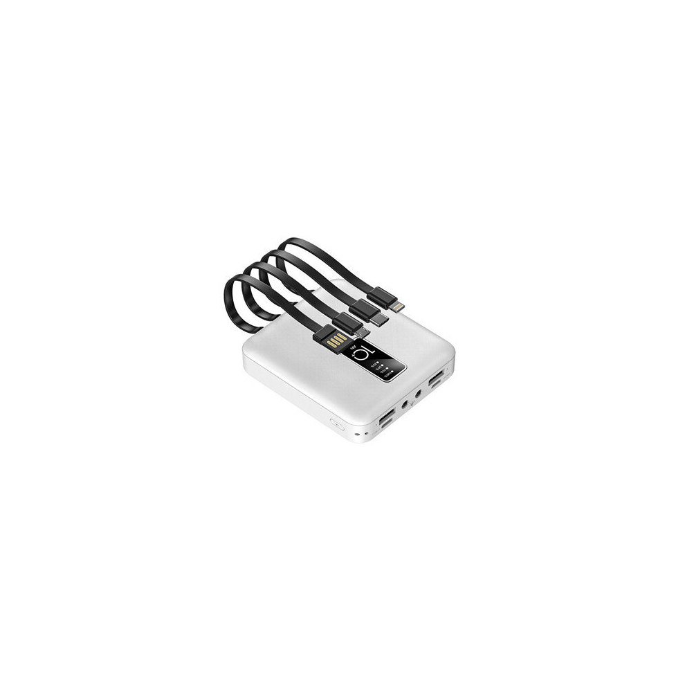 (White) 20000mAh Mini Power Bank With Lights Phone Charger