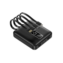 (Black) 20000mAh Mini Power Bank With Lights Phone Charger
