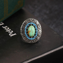 Vintage Punk Green Ring Women Couple Rings Wedding Inlaid Opal Tungsten Ring Gift Jewelry For Women