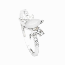 Jewelry Metal Ring Fire Opal Crystal Rhinestone Rings For Woman Wedding Engagement Statement Ring