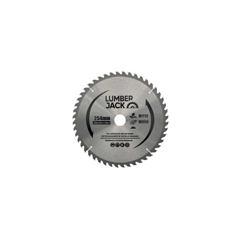 LUMBER JACK TCT Circular Wood Saw Blade 254mm x 30mm x bore x 60T for Bosch Makita Dewalt etc