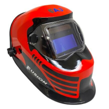 Autojack Welding Helmet Mask Red Auto Darkening & Solor Powered True Colour & Grinding Switch 4 Din Fast Switching 1/25,000th Second