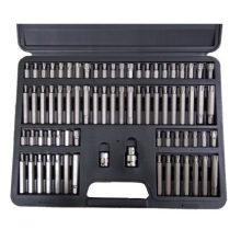 Autojack 74 Piece Spline Bit Set Torx Bit Set 1/2 inch 3/8" TRX-Star Ribe Socket Set Hex Sockets Tool Kit with M5- M14, Includes Heavy Duty Carry Case