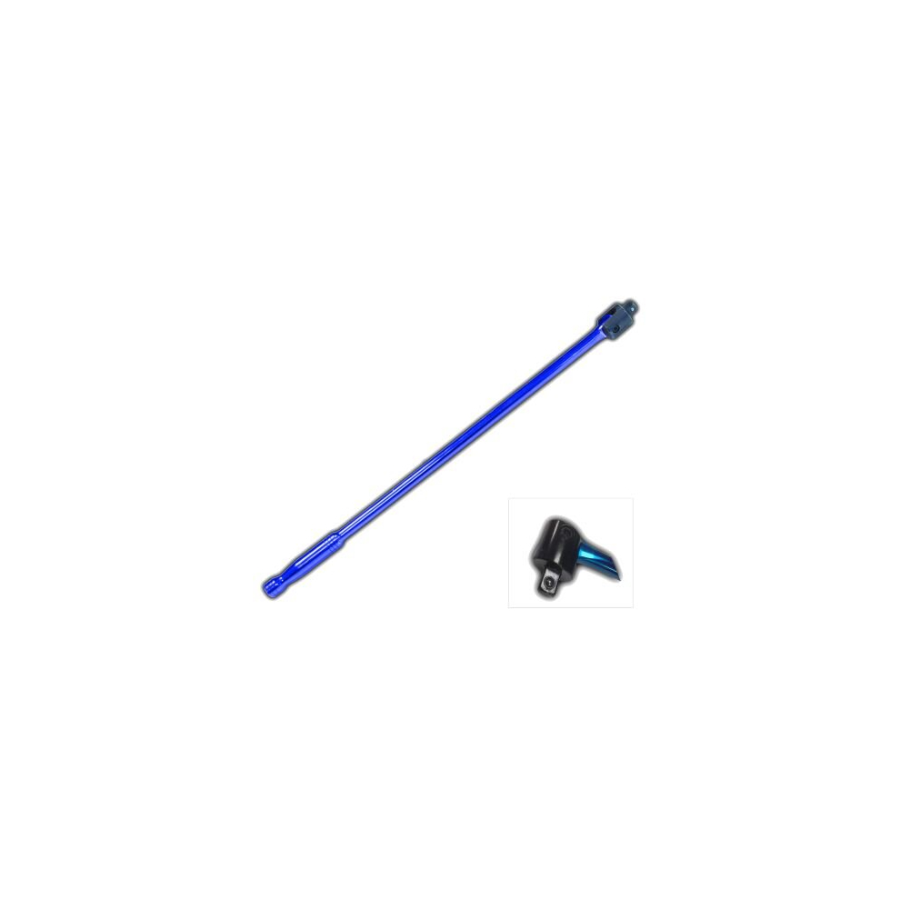 Autojack 600Mm Breaker Bar, 1/2" Sq Dr Socket Wrench, Flexi Knuckle Blue Chrome Finish For Removing Wheel Nuts 5060504000420