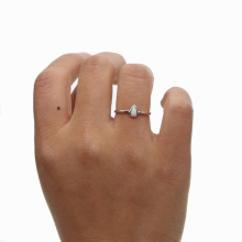 Direct Selling Women Anillos 100% 925 Sterling Delicate Rings Minimalist Single Tear Drop Opal Thin Small Ring