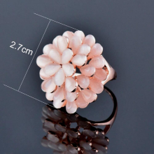 Beige Opal Big Rings Size 7 8 9 10 For Women Wedding Party Jewelry Christmas ZD1 SSA