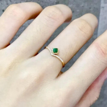 emerald tourmaline open ring female retro hand jewelry ring