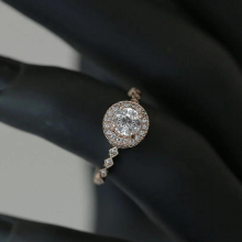 Women Opal Ring Zircon Wedding Jewelry Rainbow Rings Rose Filled Engagement Promise Ring