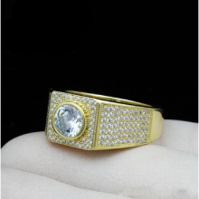 round cz Ring for Man brass cubic zirconia hiphop Unique Males Cross Ring for Boy
