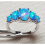 Fire Opal Cluster Wedding Engagement Ring 1
