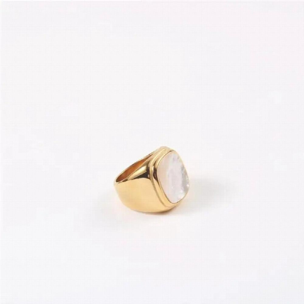Plated Natural Shell 316L Stainless Steel Shell Rings For Women Chunky Finger Rings Waterproof Jewelry-image-OPC-PCVWWMP-NEW