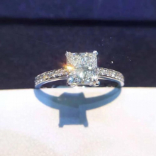 Emerald 925 Sterling silver rings finger Princess cut Diamond Ring for Women Engagement Wedding Fine jewelry