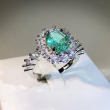 Women Rings Pattern Emerald Ring Female Jewelry Brilliant Zircon Girls Gift Party