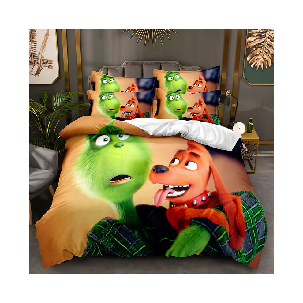 (Style 09, Double (200X200CM/3PCS)) The Grinch Bedding Single Double King Duvet Cover