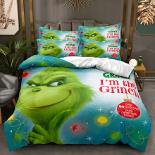 (Style 10, King (220X240CM/3PCS)) The Grinch Bedding Single Double King Duvet Cover