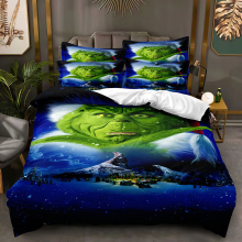 (Style 12, King (220X240CM/3PCS)) The Grinch Bedding Single Double King Duvet Cover