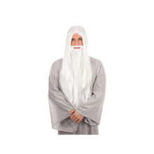 White Christmas Monk Yoga Wizard Gandalf Dumbledore Long Wig Beard Costume