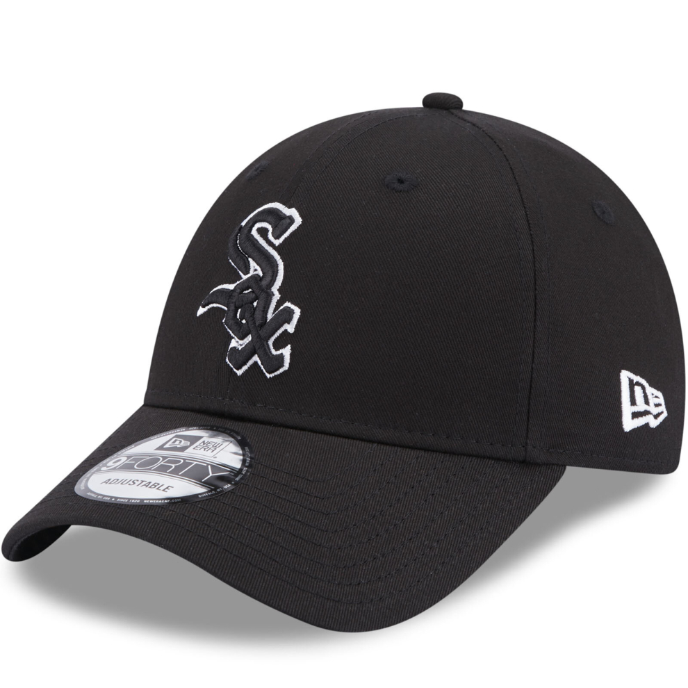 New Era Adults Chicago White Sox Team Outline 9FORTY Baseball Cap - Black