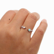 Direct Selling Special Offer Party Star Anillo 100% 925 Silver Cz Fire Opal Open Adjust Women Girl Dainty Ring