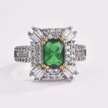 Cellacity Silver 925 Jewelry Charms Emerald Rings for Women Engagement Geometry Gemstone Princess Ring Size6-10