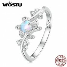 Real 925 Sterling Silver Round Fire Opal Women Band Rings Wedding Jewelry Gift Leaf Style Ring Engagement Gift R309