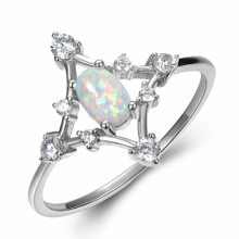 Trumium 100% Real 925 Sterling Silver Engagement Ring Opal ring Oval Cut Zircon Promise Love Wedding Rings For Women