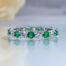 100% 925 Sterling Silver High Carbon Diamond Emerald Rings for Women Gemstone Wedding Engagement Party Fine Jewelry Gift