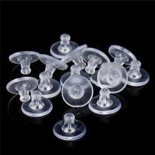 50PCS Earrings Jewelry Accessories Rubber Back Silicone Round Ear Plugging Blocked Plastic Earring Back Stoppers For DIY
