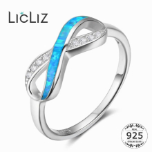 925 Sterling Silver Eternity Rings For Women CZ Pave Cross Ring Opal Infinity Rings Weave Ring Wedding Band LR0368