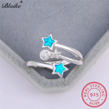 Dainty Small Star Fire Opal Ring 925 Sterling Silver Wedding Bands Bridal Promise Engagement Rings For Women Jewelry