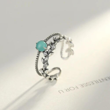Tree Branch 925 Sterling Silver Adjustable Opal Vintage Rings Wedding Irregular Gothic Classic Party Jewelry