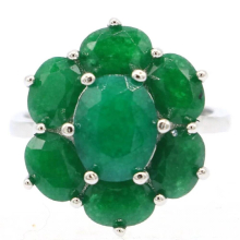 20x17mm Highly Recommend SheCrown Real Green Emerald Real Red Ruby Daily Dear 925 Silver Rings Eye Catching