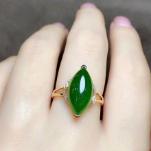 Green Jade Emerald Gemstones Diamonds Rings for Women 18k Jewelry Bijoux Bague Birthday Accessory