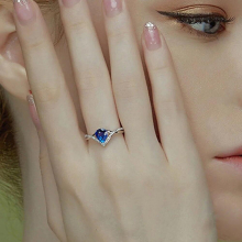 delicate water drop crystal sapphire gemstones diamonds rings for women silver bague bijoux