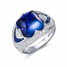 Womens 925 Sterling Silver Sapphire Opening Ring Party Gift Birthday Jewelry Ring