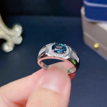 Fashionable Temperament Simulation Sapphire Opening Ring For Men Women Elegance Jewelry