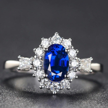 Concise crystal sapphire gemstones diamonds rings for women silver jewelry bijoux bague accessory