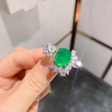 Advanced Women Rings Artifical Palaiba Emerald Ring Female Jewelry Brilliant Zircon Girl Gift Party