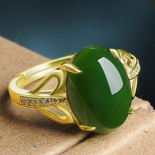 Green Jade Emerald Gemstones Zircon Diamonds Rings for Women Jewelry Birthday Party Accessories Bague Vintage
