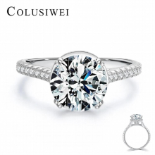 Colusiwei Emerald Cut Glittering AAAA Zirconia 925 Sterling Silver Rings for Women Wedding Engagement Statement Jewelry