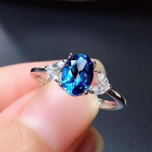 Delicate Crystal Sapphire Zircon Diamonds Gemstones Rings for Women Silver Jewelry Bijoux Accessories