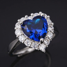 heart sapphire gemstones diamond rings for women 18k silver jewelry crystal bijoux bague party